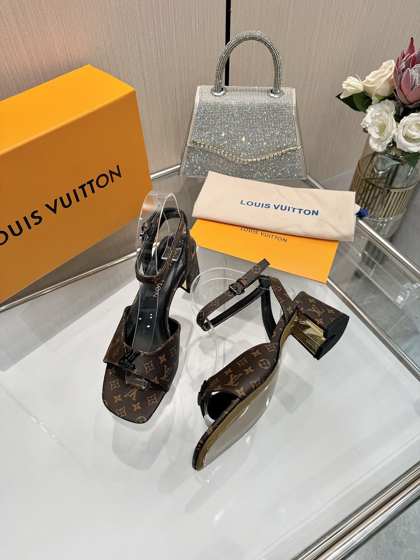 Louis Vuitton Monogram Canvas Sandals, Designer Heels For Women 3 i1743255506 1861 4