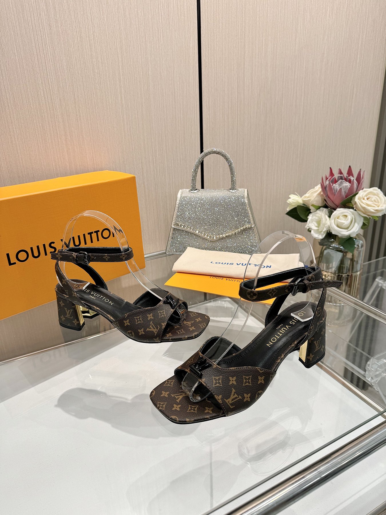 Louis Vuitton Monogram Canvas Sandals, Designer Heels For Women 8 i1743255506 2216 0