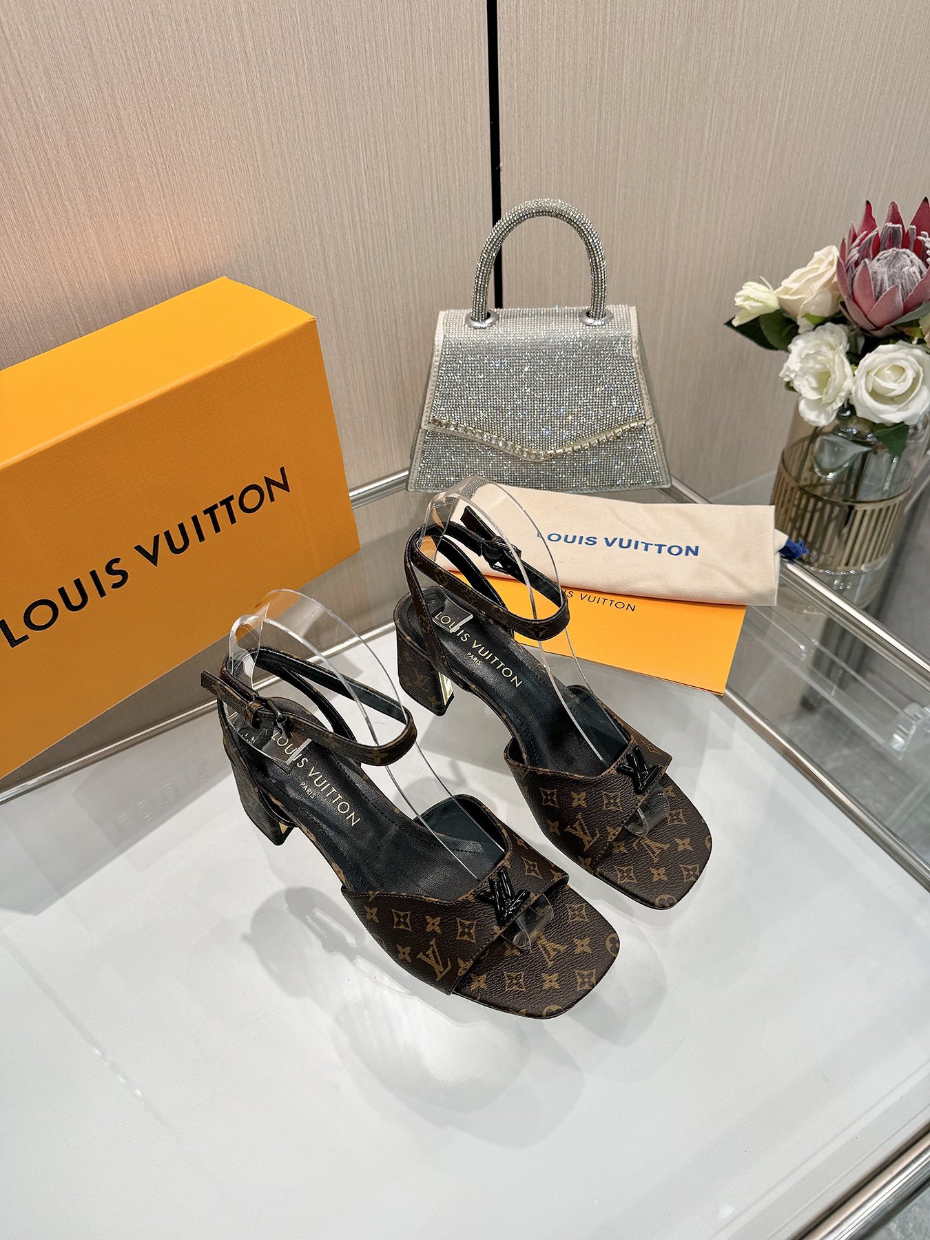 Louis Vuitton Monogram Canvas Sandals, Designer Heels For Women 4 i1743255507 7335 10