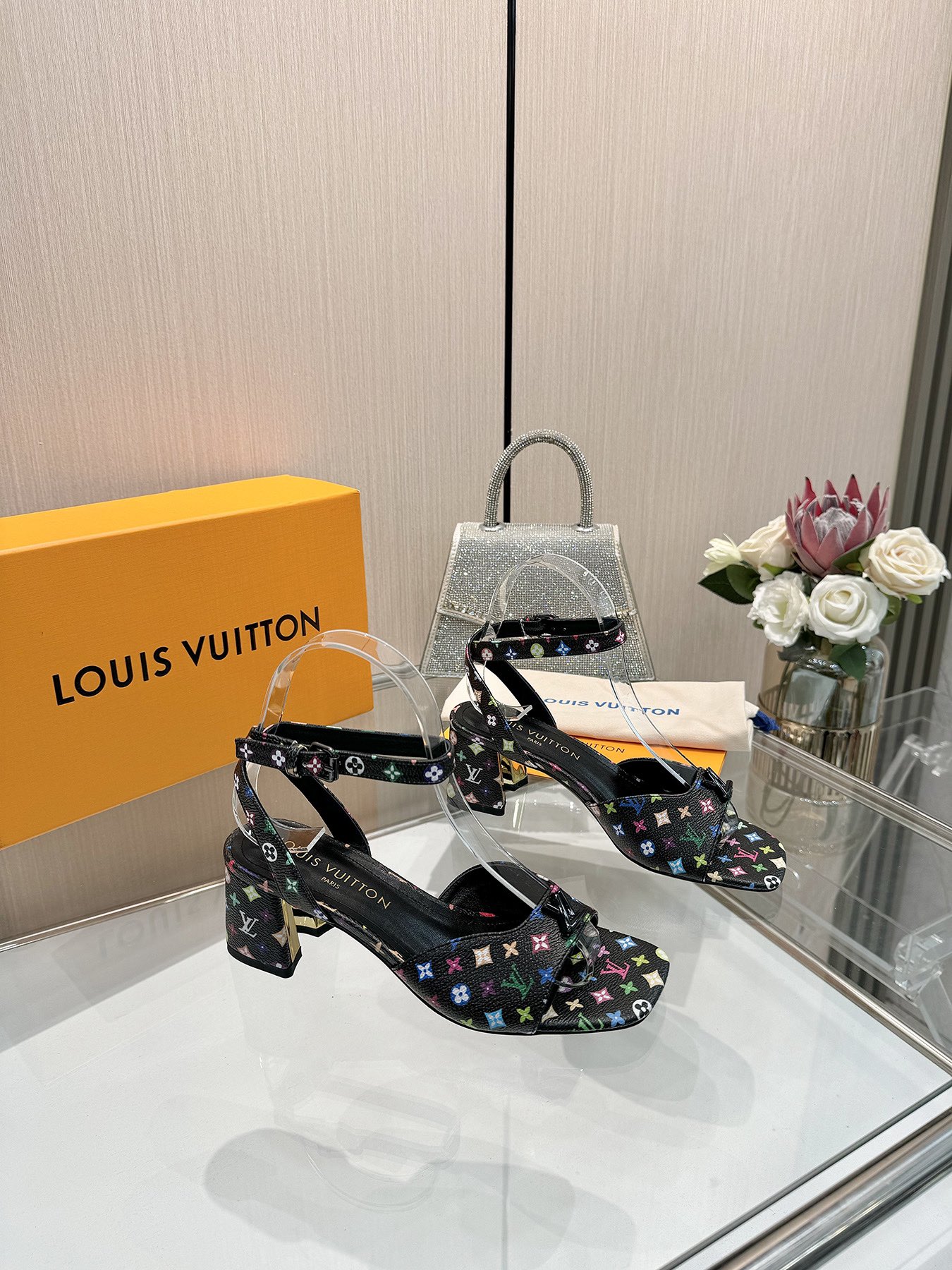 Louis Vuitton Women's Block Heel Sandals Ankle Strap Signature Canvas 10 i1743255713 2325 1