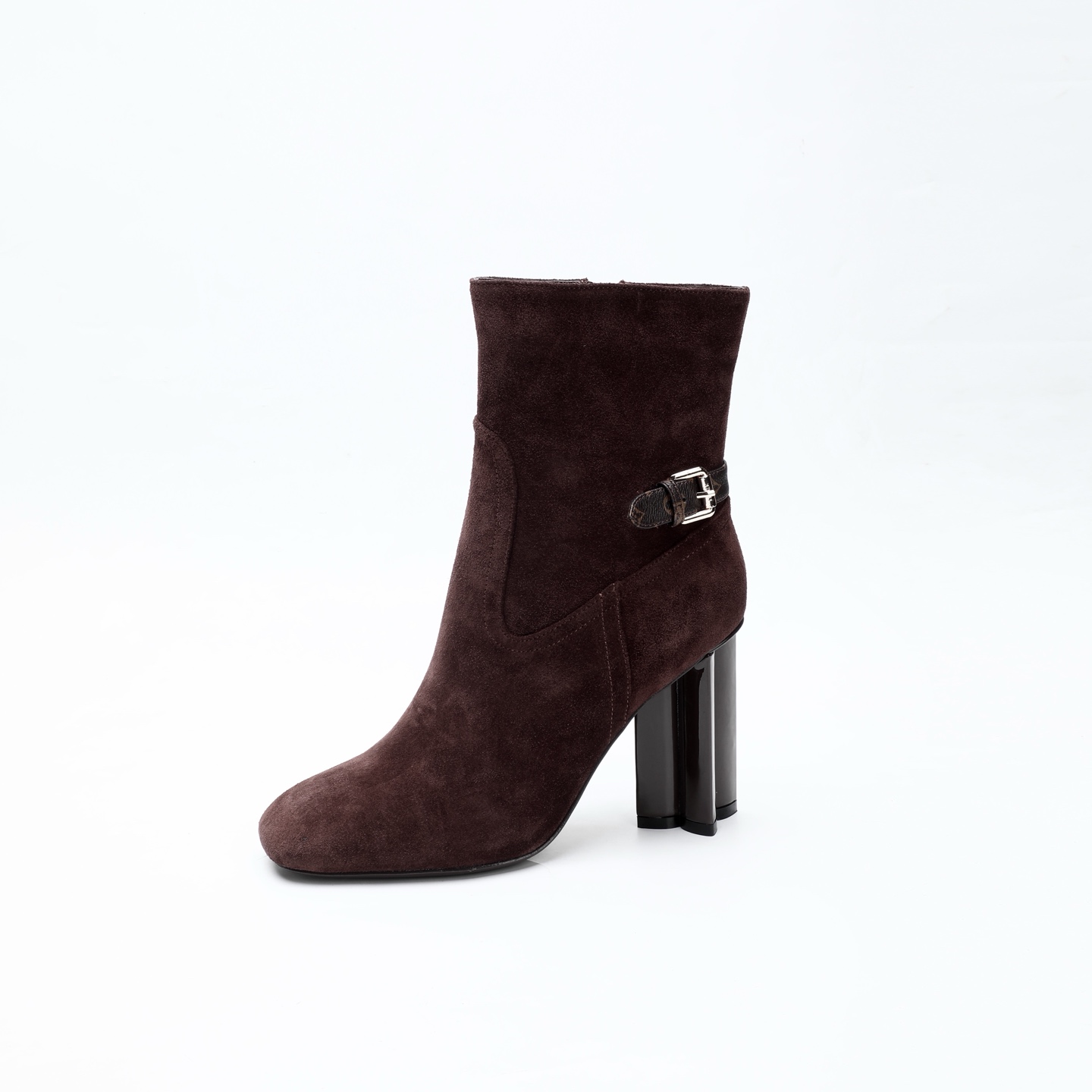 Louis Vuitton Brown Buckle Heeled Ankle Boots