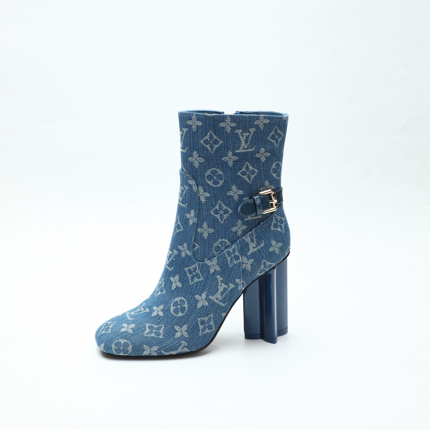 Louis Vuitton Blue Monogram Heeled Ankle Boots