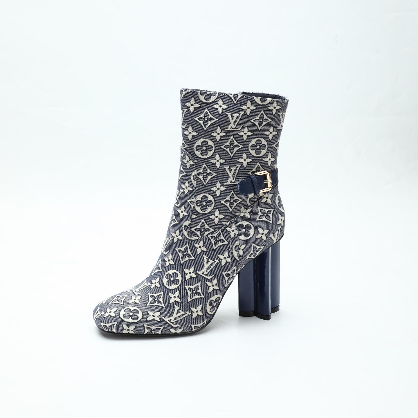 Louis Vuitton Gray Monogram Heeled Ankle Boots