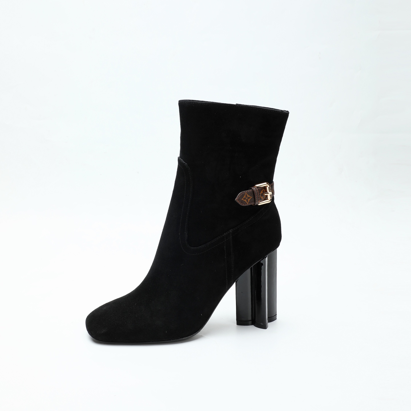Louis Vuitton Black Buckle Heeled Ankle Boots