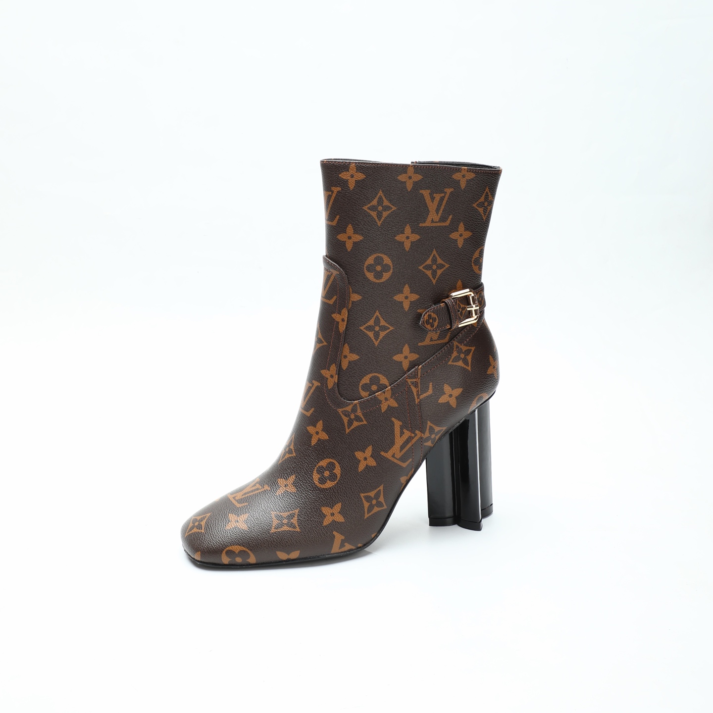 Louis Vuitton Brown Monogram Heeled Ankle Boots