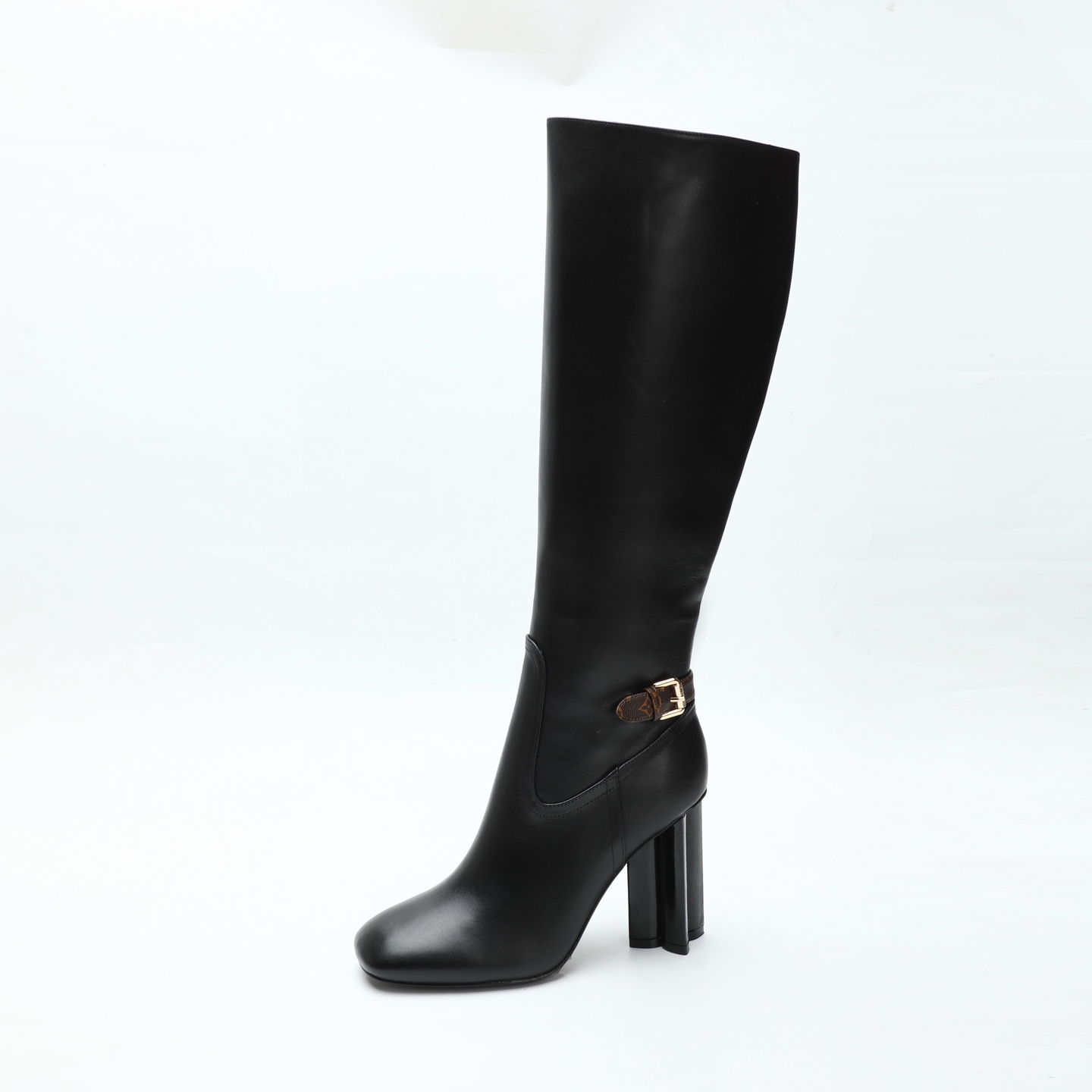 Louis Vuitton Black Buckle Tall Heeled Boots