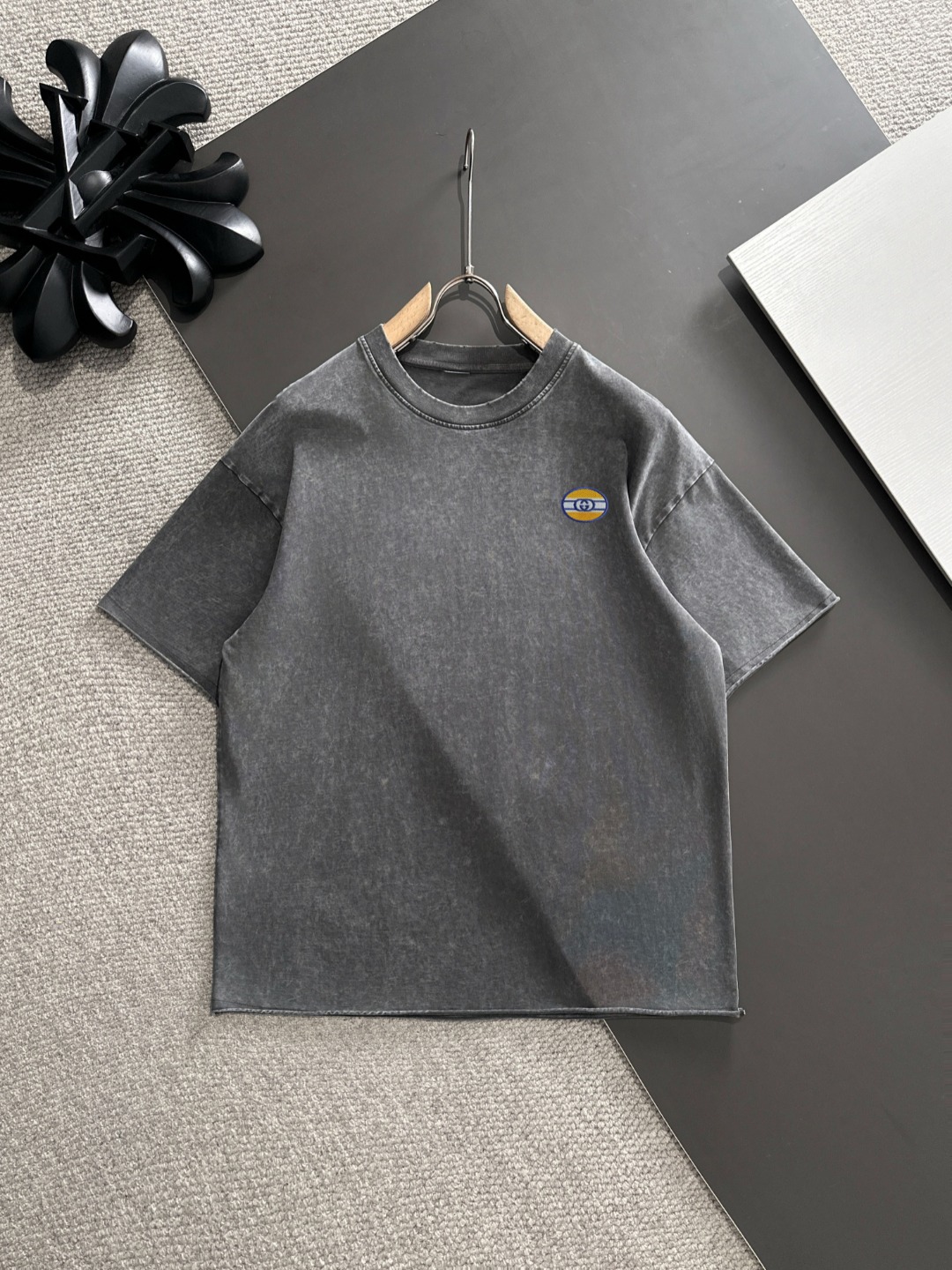 Envío al día siguiente, camiseta de alta costura GUCCI/Gucci 25ss primavera/verano nueva, fabricada con maquinaria impo…