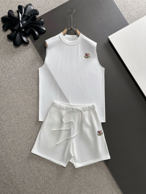 Moncler Men's White Sleeveless Set: High-Quality, Breathable, and Stylish 1 Moncler Men's White Sleeveless Set: High-Quality, Breathable, and Stylish