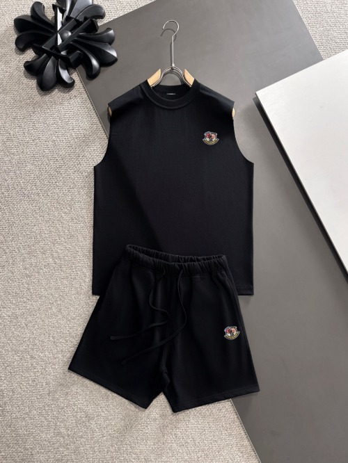 Moncler Men's Black Sleeveless Top and Shorts Set | Casual & Comfortable 1 Moncler Men's Black Sleeveless Top and Shorts Set | Casual & Comfortable
