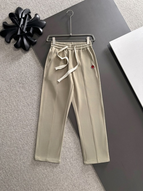 MONCLER Men's Beige Drawstring Lounge Pants Casual Trousers With Logo 1 MONCLER Men's Beige Drawstring Lounge Pants Casual Trousers With Logo