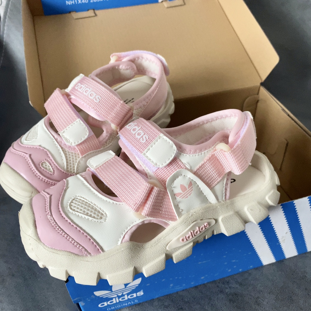 图片[3]-AD儿童海螺沙滩凉鞋 透气包头防踢 魔术贴穿脱便捷为一体鞋面设计 防滑耐折耐磨 柔软有韧性，特别设计的鞋头自然上翘15度贴合孩子走路习惯 防止摔跤的高级EVA鞋底-选品中心