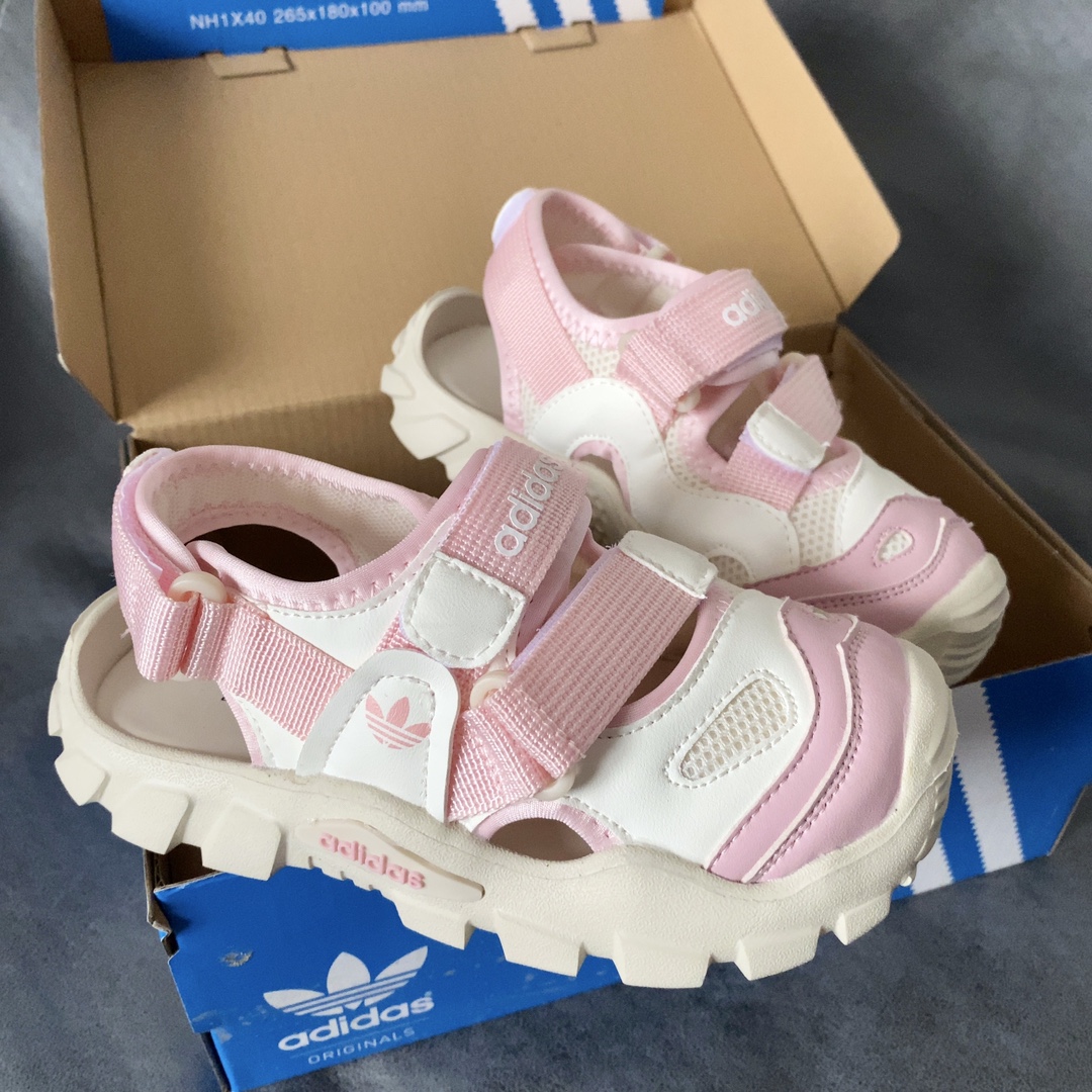 图片[2]-AD儿童海螺沙滩凉鞋 透气包头防踢 魔术贴穿脱便捷为一体鞋面设计 防滑耐折耐磨 柔软有韧性，特别设计的鞋头自然上翘15度贴合孩子走路习惯 防止摔跤的高级EVA鞋底-选品中心