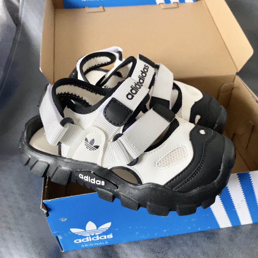 图片[2]-AD儿童海螺沙滩凉鞋 透气包头防踢 魔术贴穿脱便捷为一体鞋面设计 防滑耐折耐磨 柔软有韧性，特别设计的鞋头自然上翘15度贴合孩子走路习惯 防止摔跤的高级EVA鞋底-选品中心