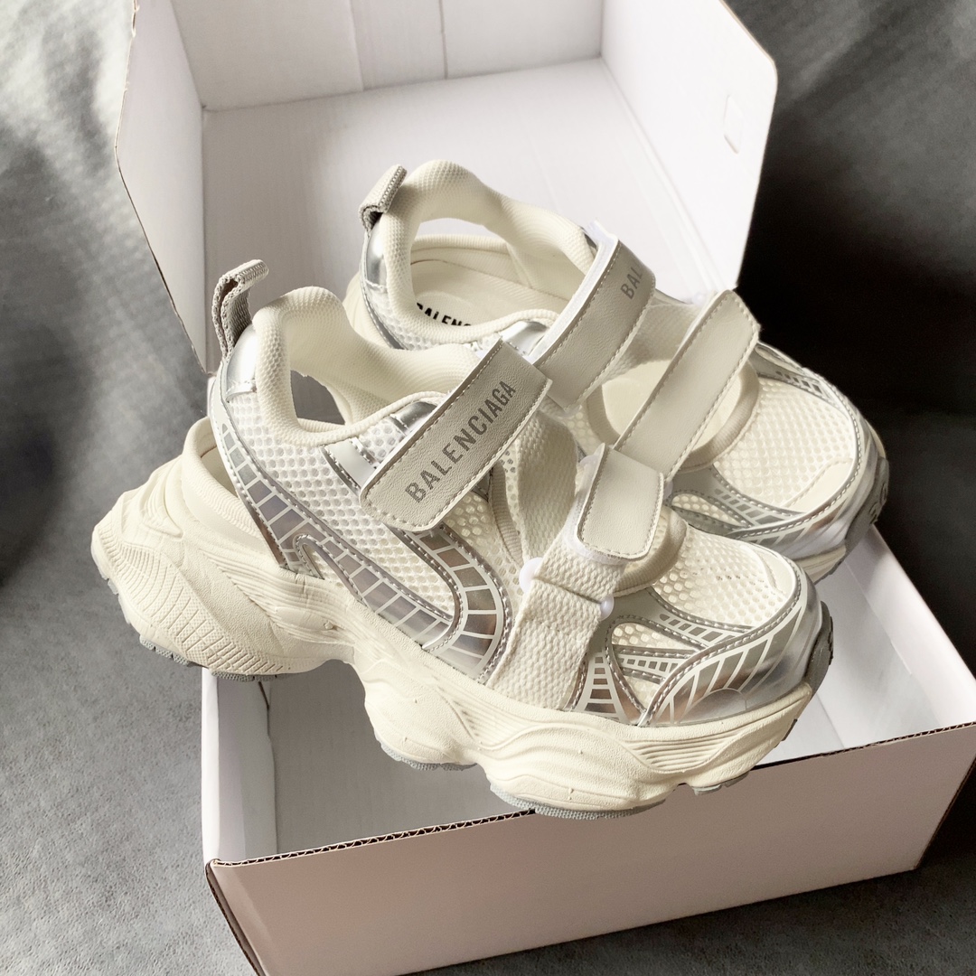 Balenciaga Zapatos Sandalias Verde Gris Rosa Trabajo abierto Niños Niña Universal para hombres y mujeres Colección de verano Playa