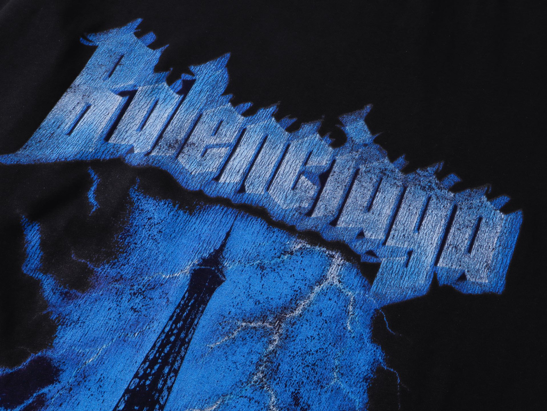 Balenciaga BLCG 巴黎世家 铁塔闪电龟裂胶印花短袖T恤