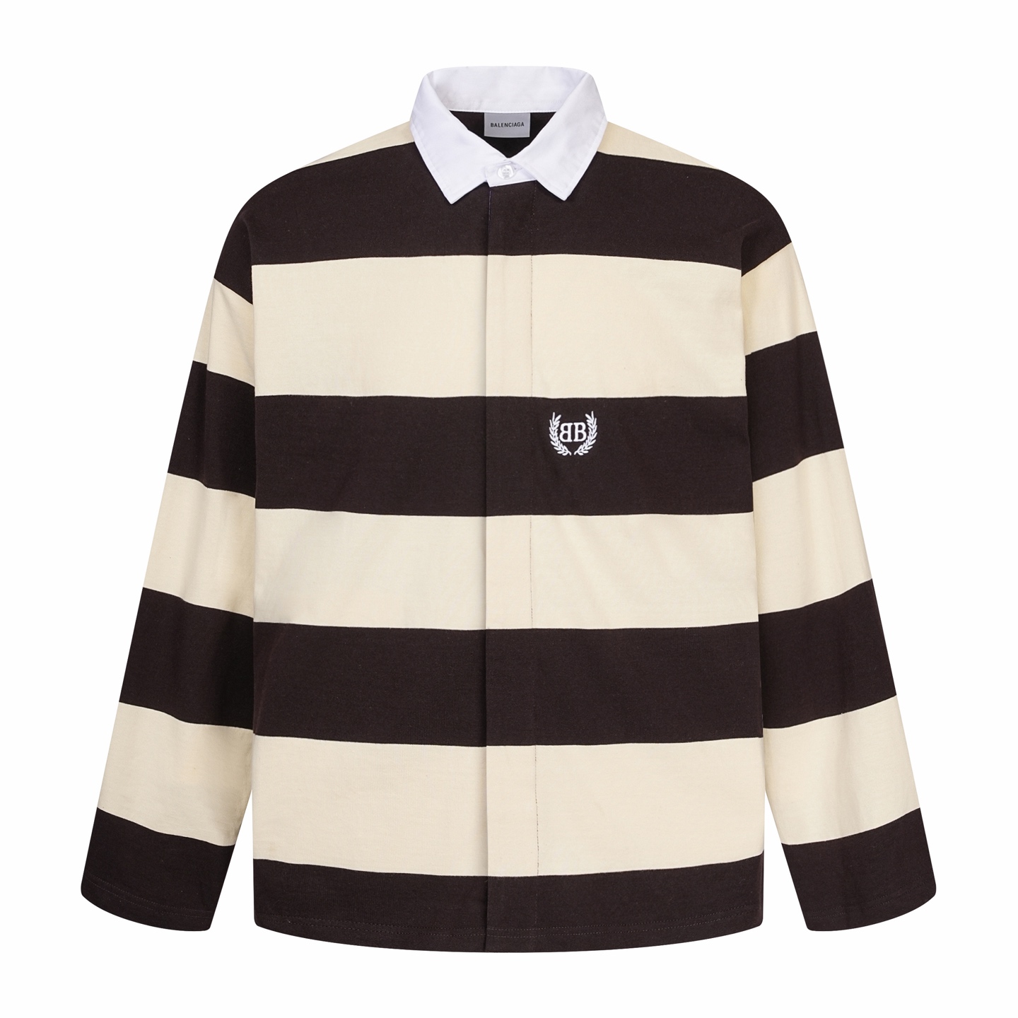P230 BLCG Balenciaga Trigo Doble B Bordado Amarillo Marrón Polo Manga Larga talla xs s m l