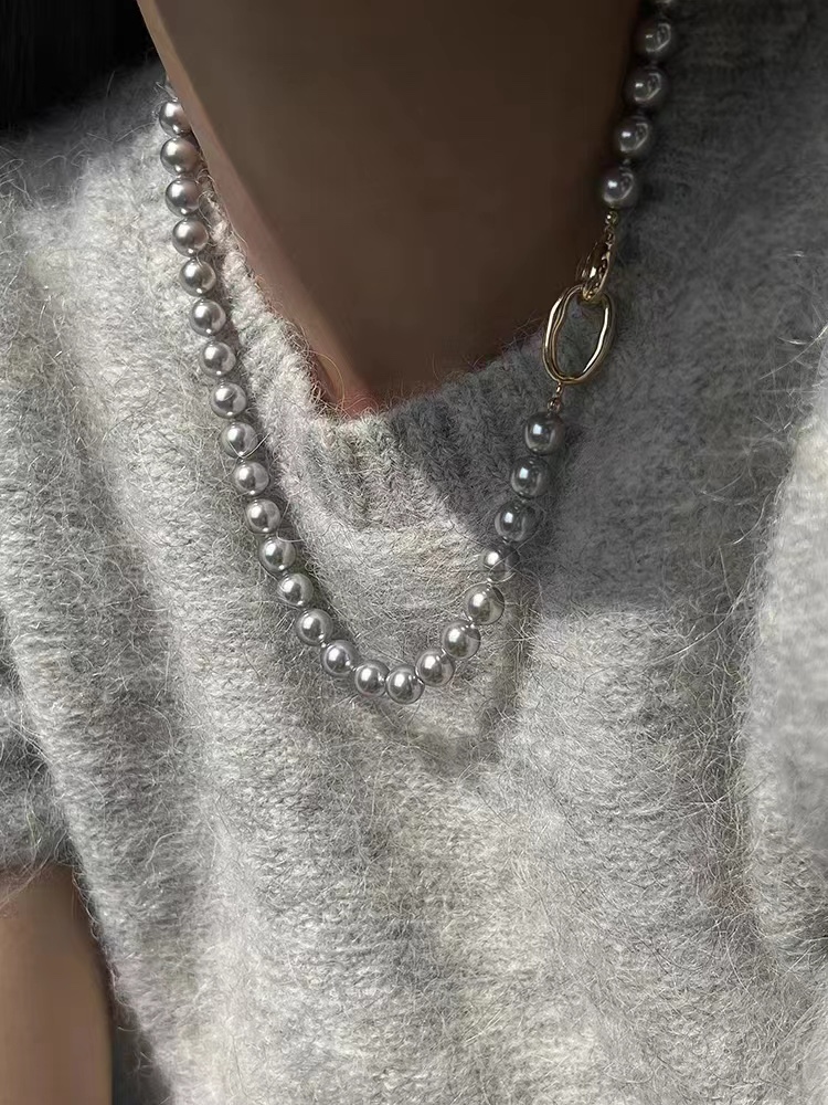 Madama Silver-Gray Pearl Necklace, as seen on Ni Ni - Jewelry
