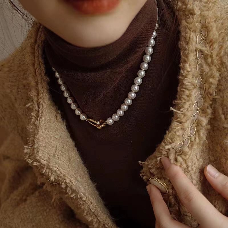 Silver-Grey Shell Pearl Necklace - Jewelry 3