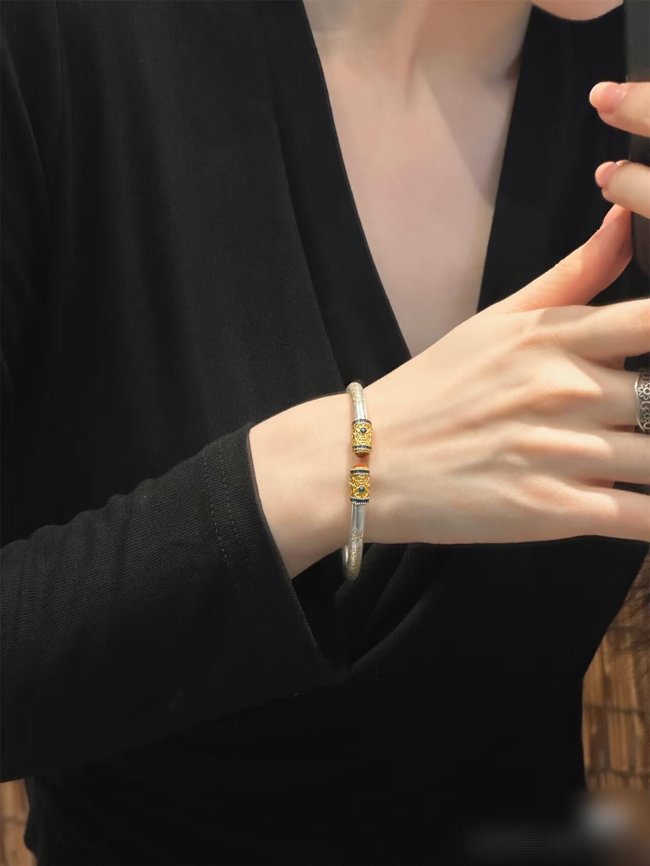 Neo-Chinese enamel jewelry featuring gilt detailing, crafted in 999.9 fi - Jewelry 3