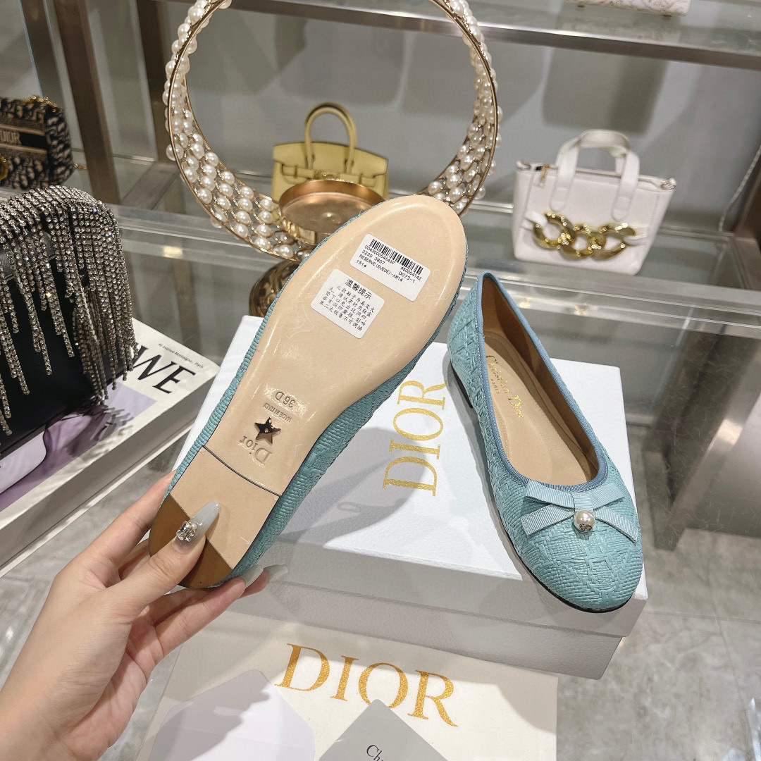 Dior 2025 Woven Ballet Flats with Pearl and Bow Detail - Elegant and Versatile 10 i1742207739714 7870 0 8