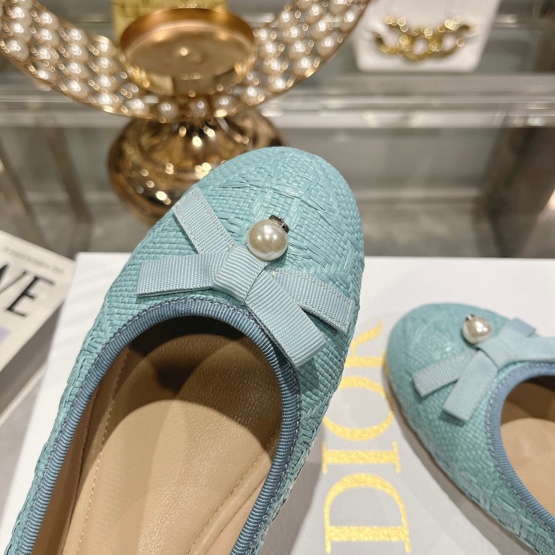 Dior 2025 Woven Ballet Flats with Pearl and Bow Detail - Elegant and Versatile 9 i1742207745579 5982 0 7
