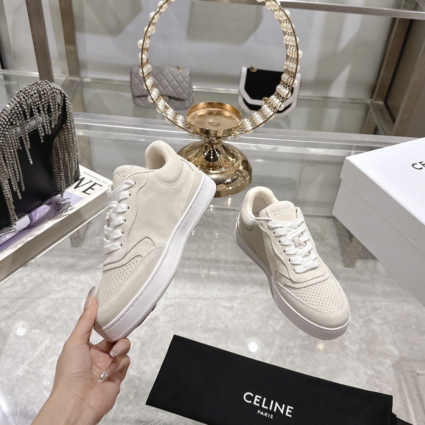 Celine Women's Triomphe Lace-Up Thick-Soled Casual Sneakers 6 i1742629492076 4102 0 3