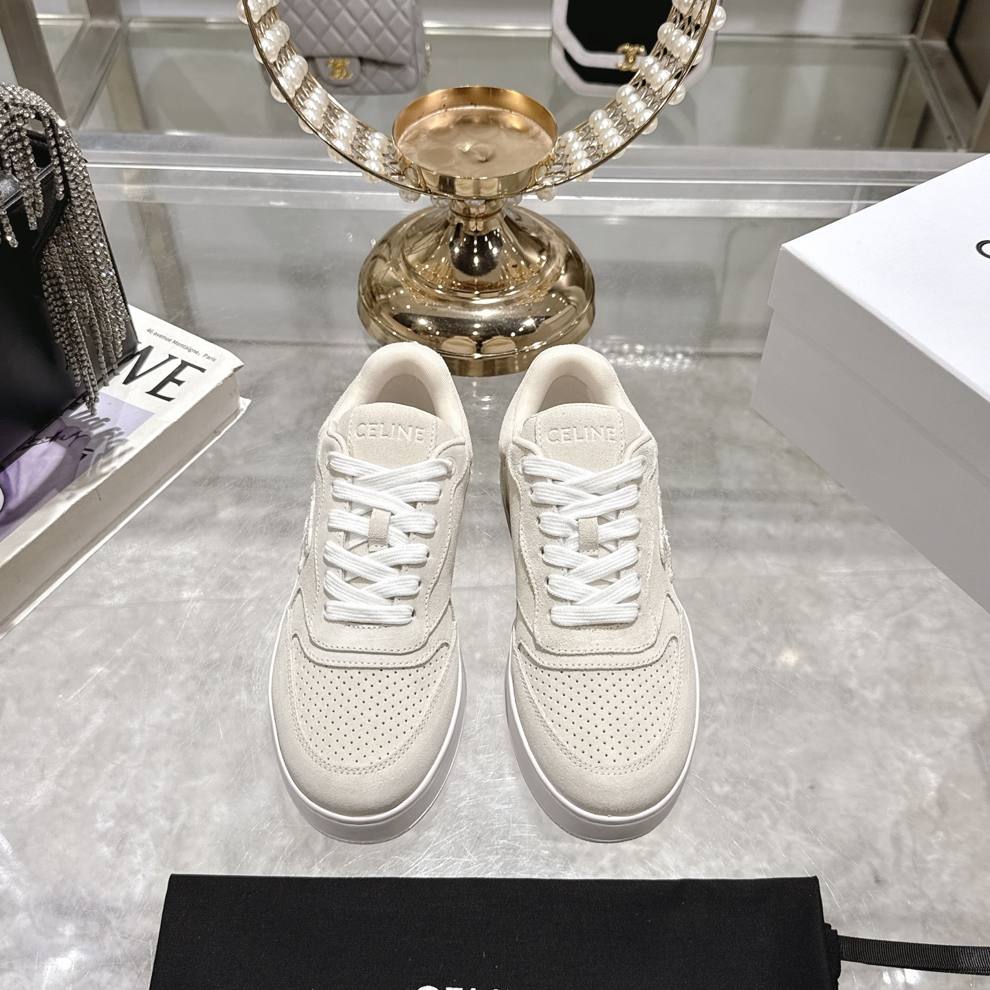 Celine Women's Triomphe Lace-Up Thick-Soled Casual Sneakers 3 i1742629496005 7018 0 0