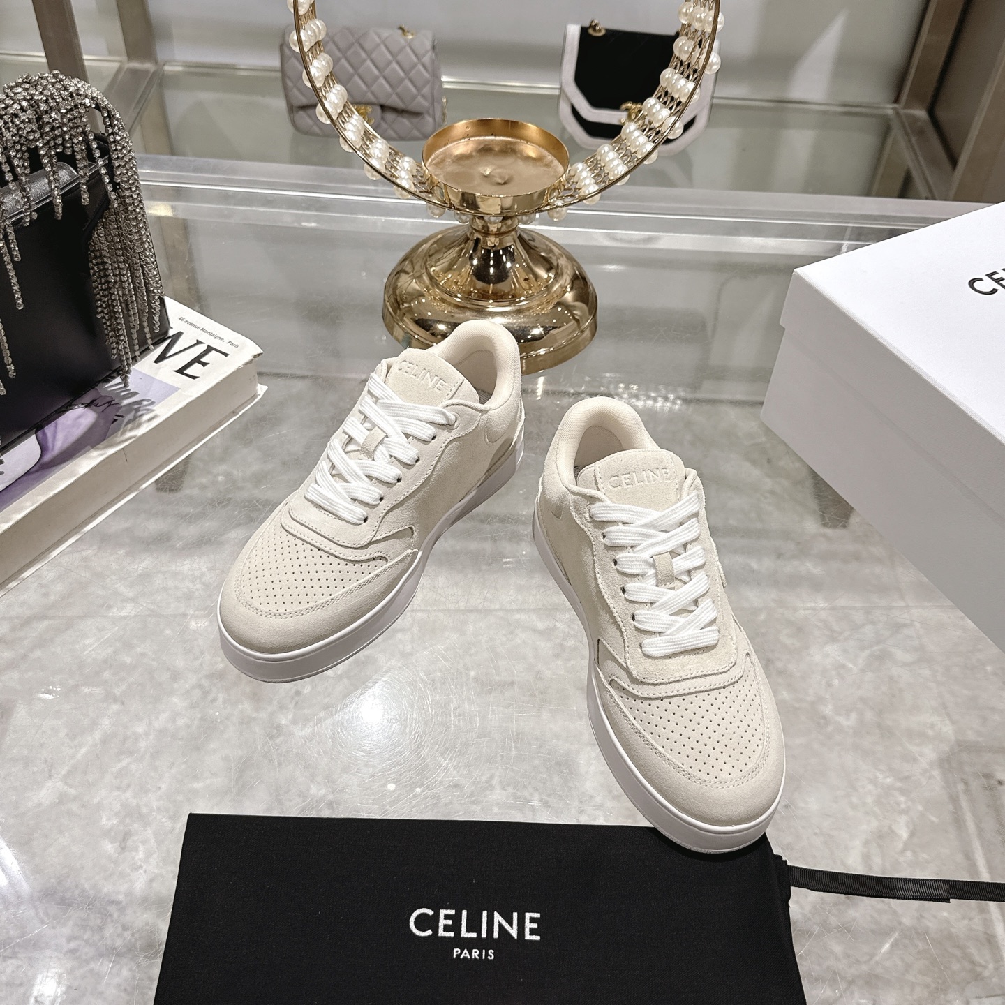 Celine Women's Triomphe Lace-Up Thick-Soled Casual Sneakers 4 i1742629497499 7534 0 1