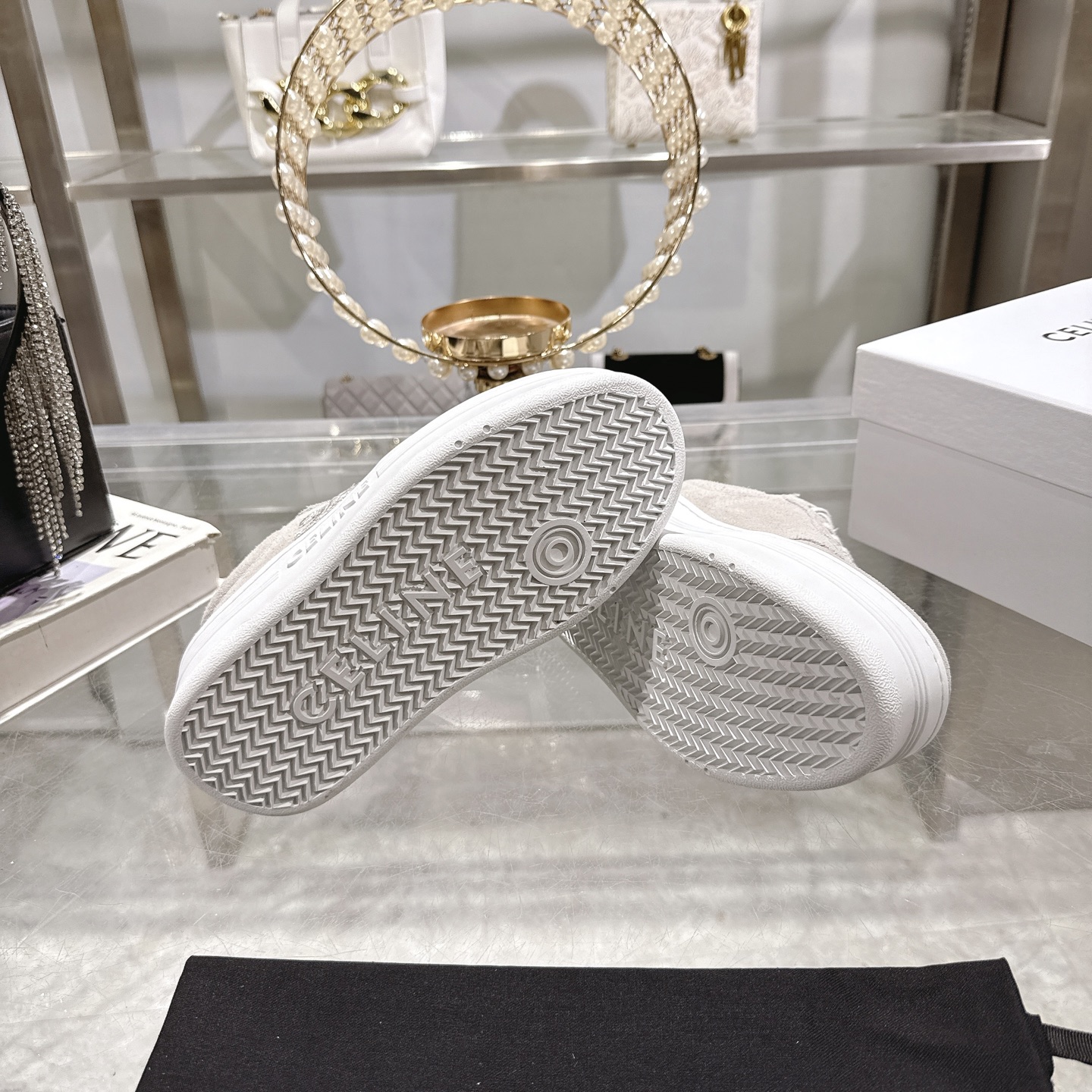 Celine Women's Logo Lace-Up Platform Sneakers Height Increasing White Shoes 10 i1742629562210 4275 0 8