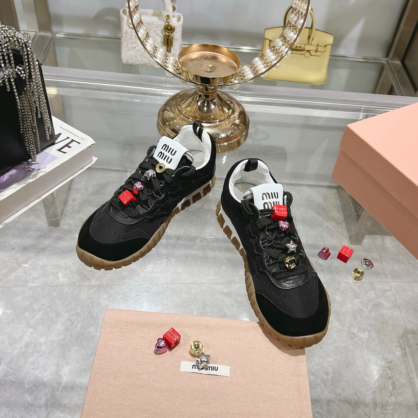 Miu Miu Women's Biscuit Sneakers Lace-Up Low Top Sneakers 4 i1742724357055 7445 0 1