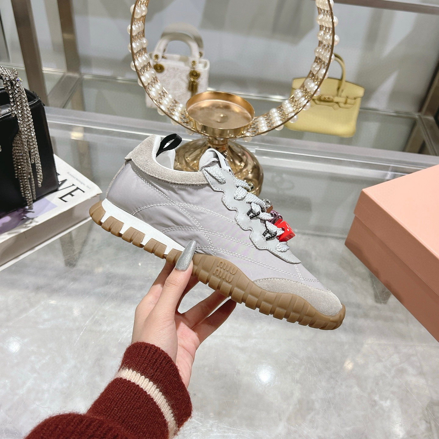Miu Miu Chunky Sole Sneakers Women's Lace-Up Casual Shoes 5 i1742724391451 9055 0 3