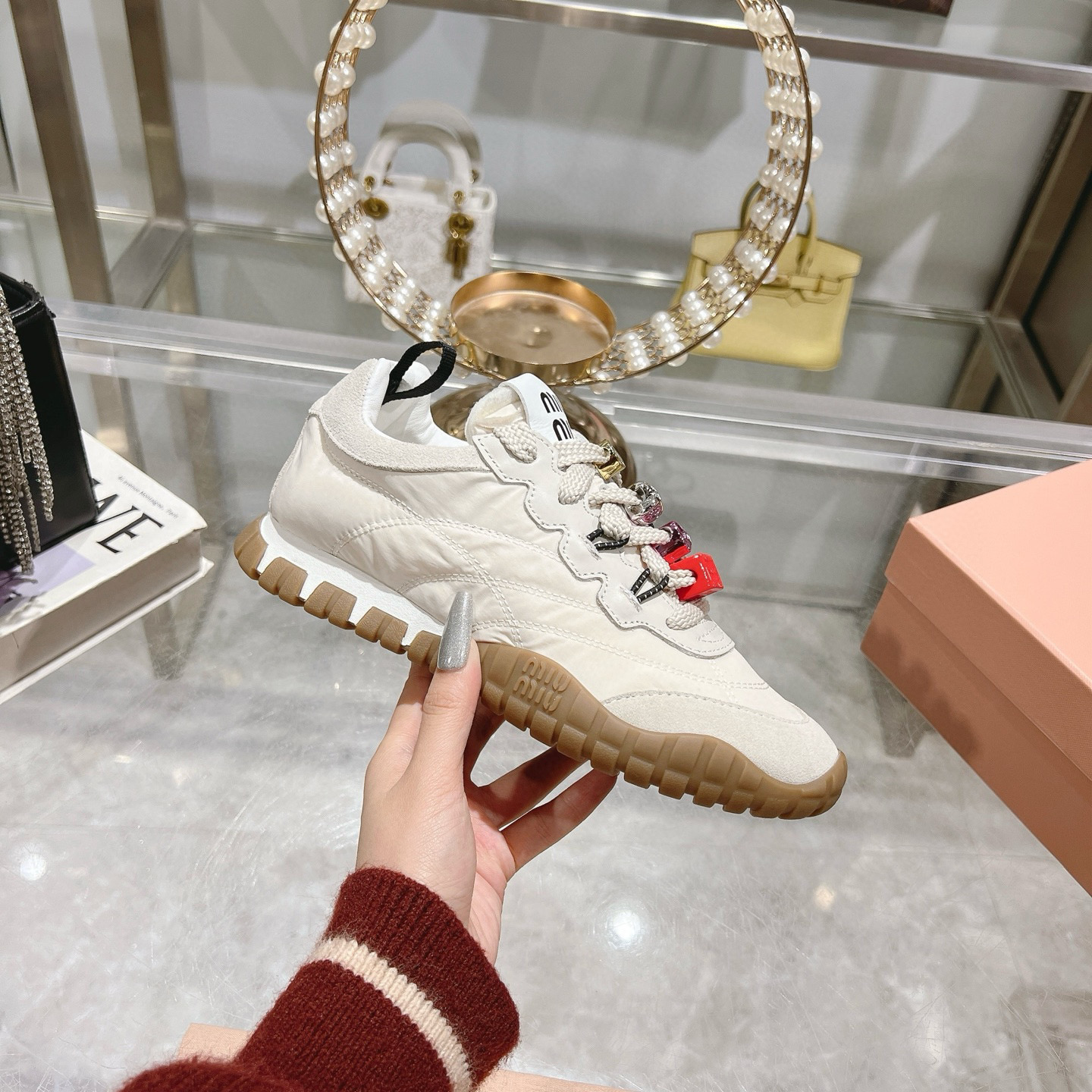 Miu Miu Women's Embellished Canvas Sneakers - Stylish and Comfortable 5 i1742724438985 8677 0 3