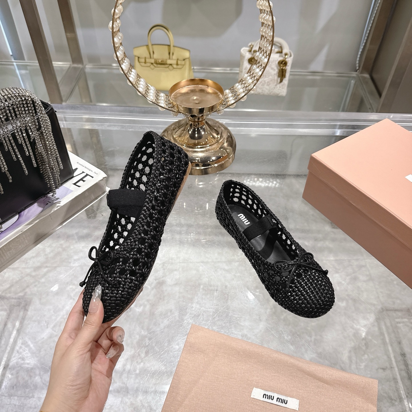 Miu Miu Women's Woven Ballerina Flats with Bow Detail - Summer Collection 6 i1743409345581 9414 0 3
