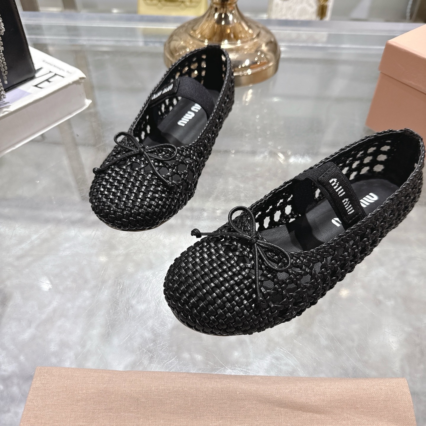 Miu Miu Women's Woven Ballerina Flats with Bow Detail - Summer Collection 8 i1743409347489 2368 0 6