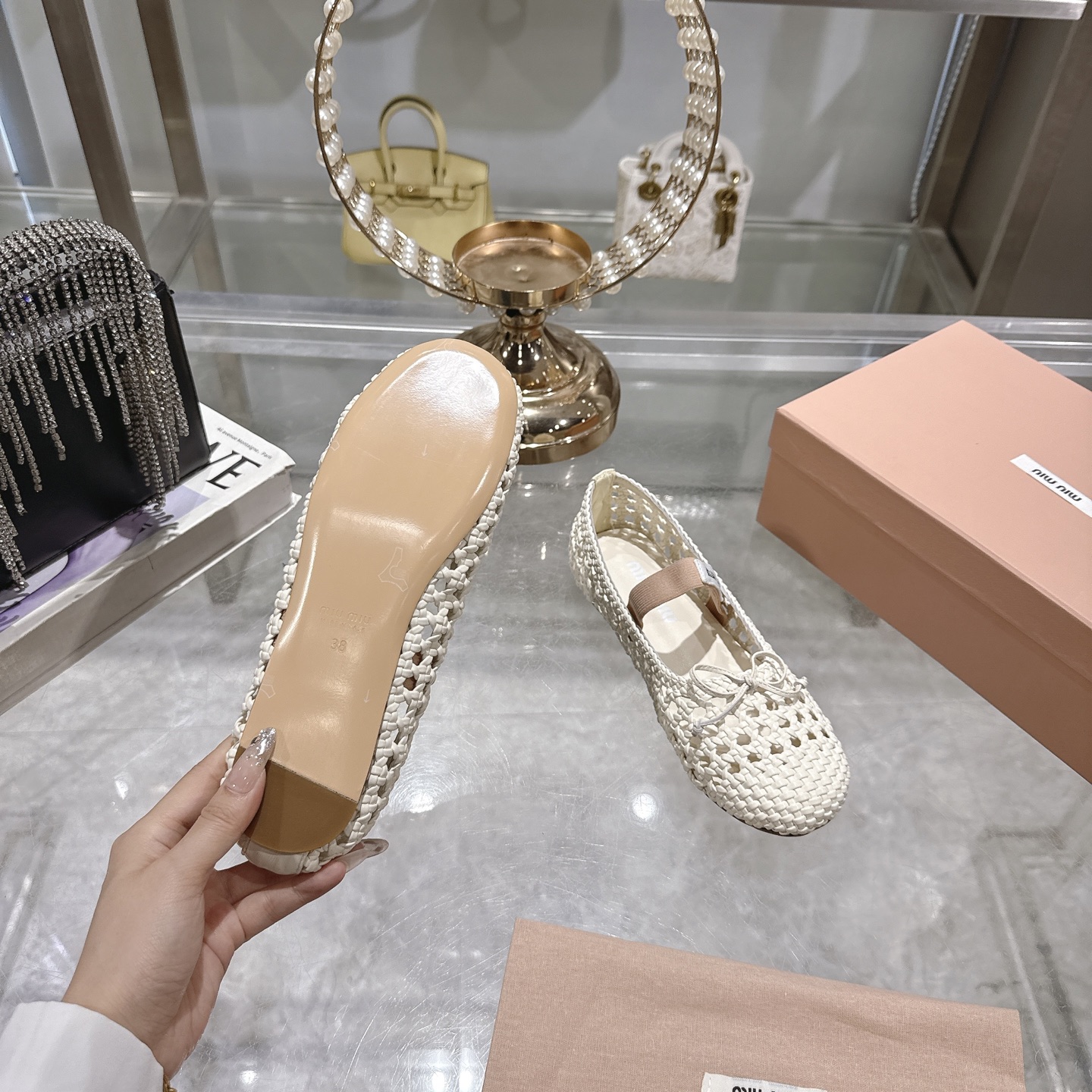 Miu Miu Women's Woven Ballet Flats - Elegant & Comfortable Summer Shoes 10 i1743409655222 8901 0 8