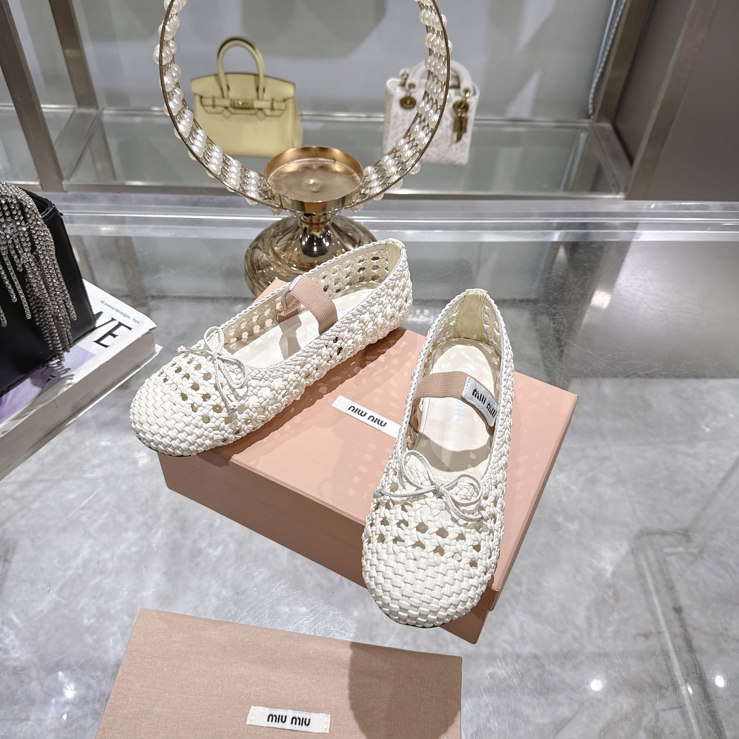 Miu Miu Women's Woven Ballet Flats - Elegant & Comfortable Summer Shoes 1 Miu Miu Women's Woven Ballet Flats - Elegant & Comfortable Summer Shoes