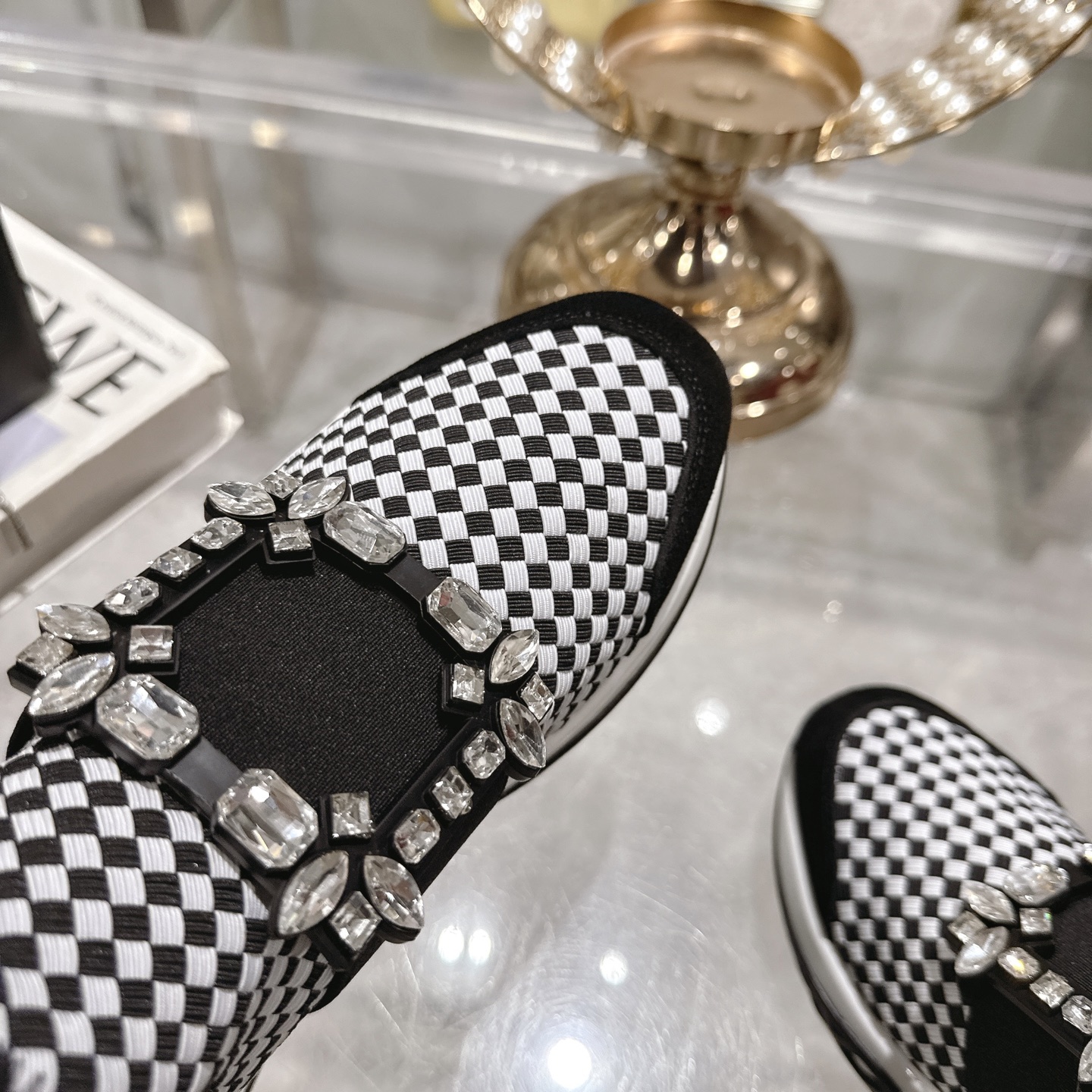 RV Viv' Run Upgrade Diamond Buckle Woven Sneakers for Women, Elevate Your Style 9 i1743931264785 6348 0 7