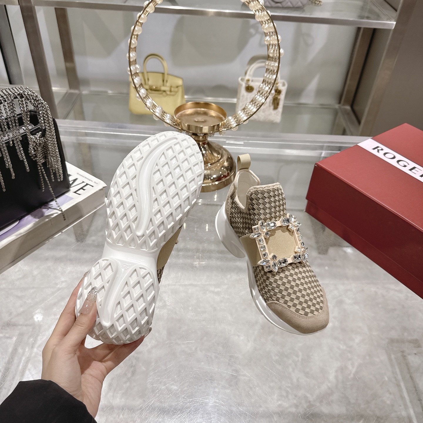 Roger Vivier Viv' Run Upgrade Diamond Buckle Woven Sneakers 10 i1743931384366 4015 0 8