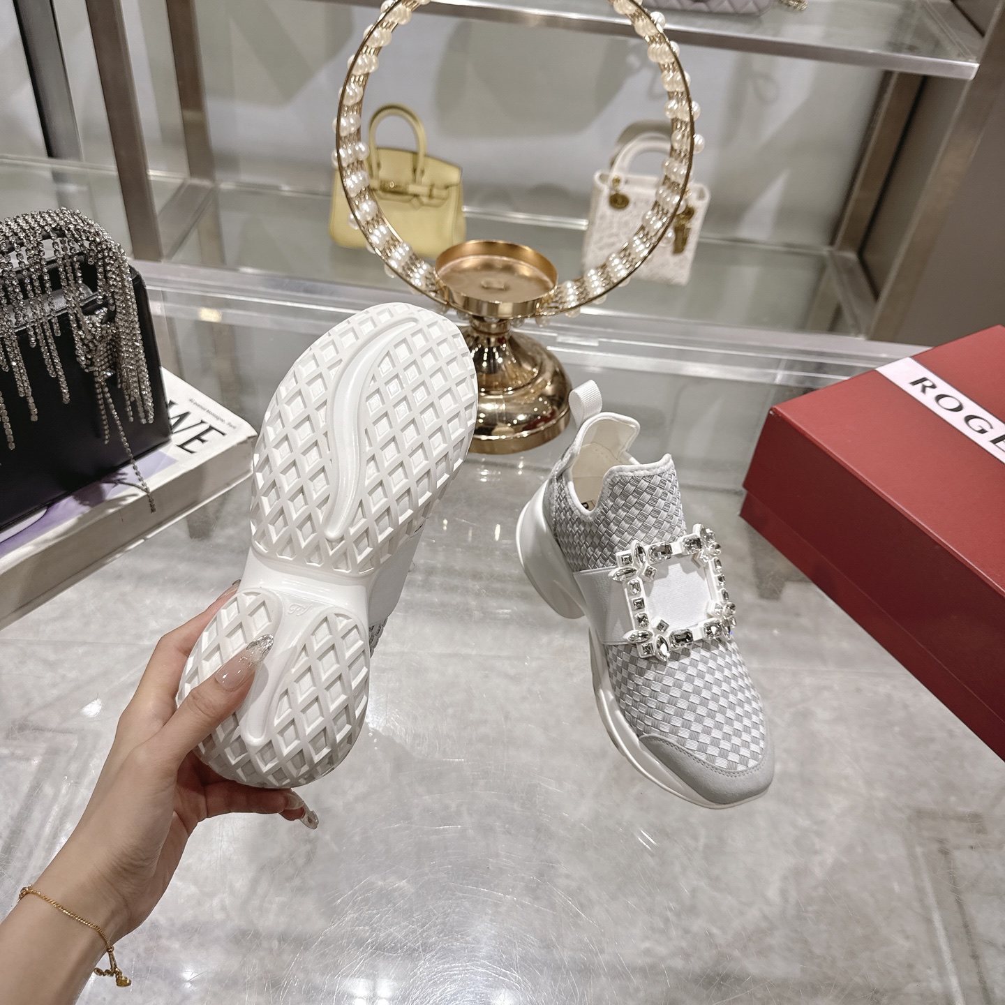 Roger Vivier Viv' Run Embellished Woven Sneakers - Designer Style & Comfort 10 i1743931445295 3811 0 8