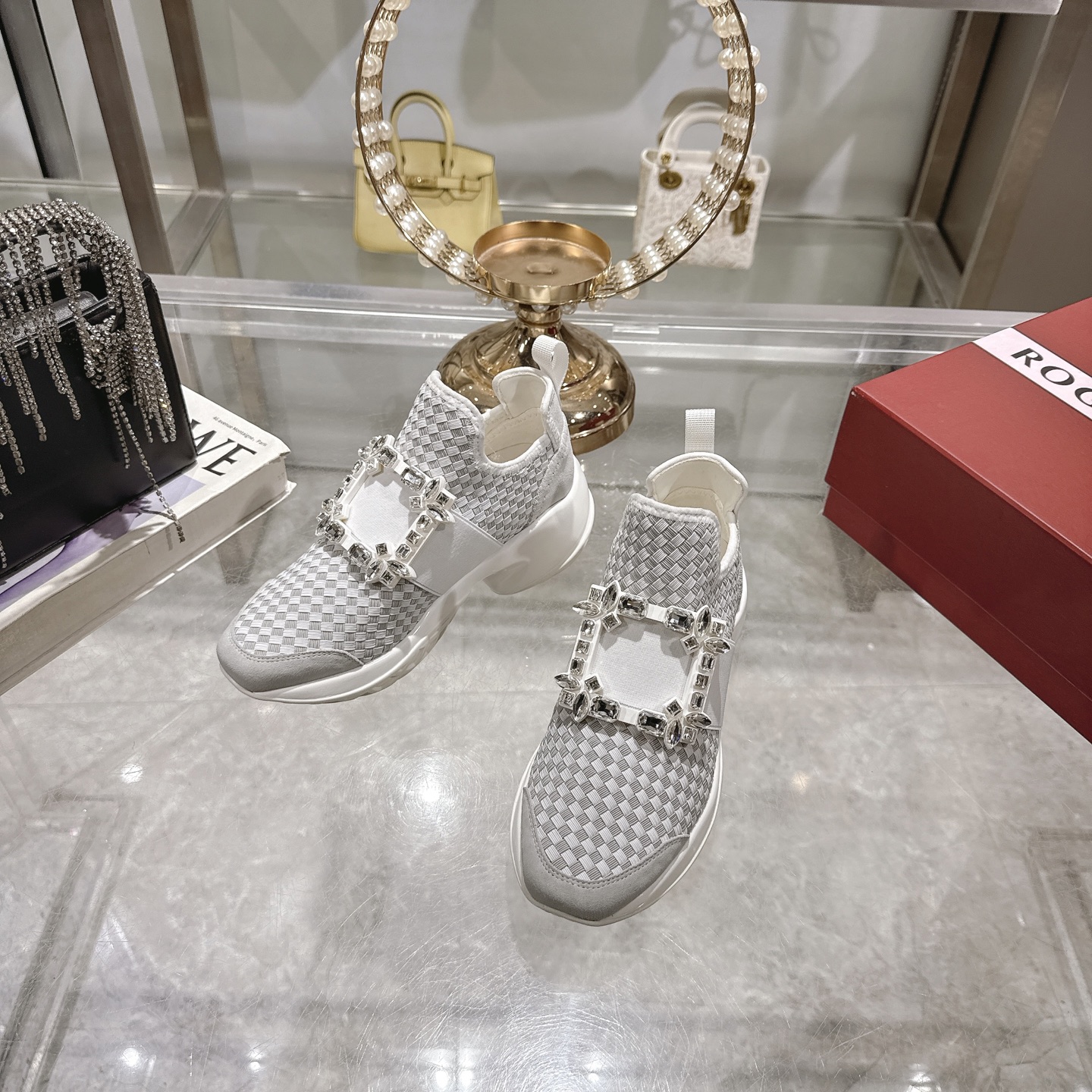 Roger Vivier Viv' Run Embellished Woven Sneakers - Designer Style & Comfort 7 i1743931446615 1190 0 5