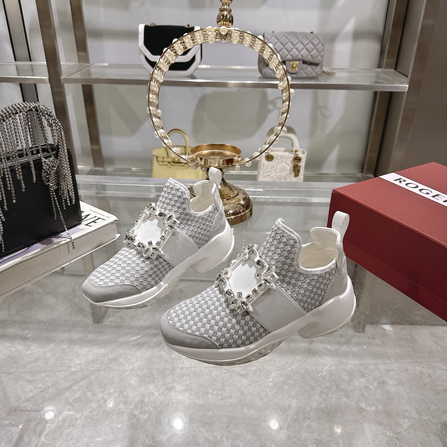 Roger Vivier Viv' Run Embellished Woven Sneakers - Designer Style & Comfort 1 Roger Vivier Viv' Run Embellished Woven Sneakers - Designer Style & Comfort