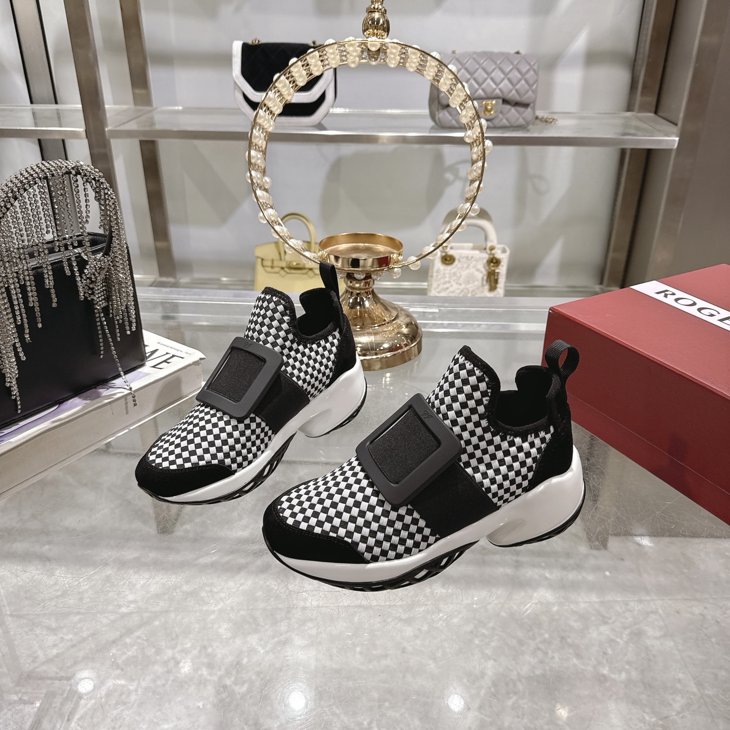 Roger Vivier Viv' Run Checkerboard Sneakers with Crystal Buckle 2 i1743931492838 2374 0 2