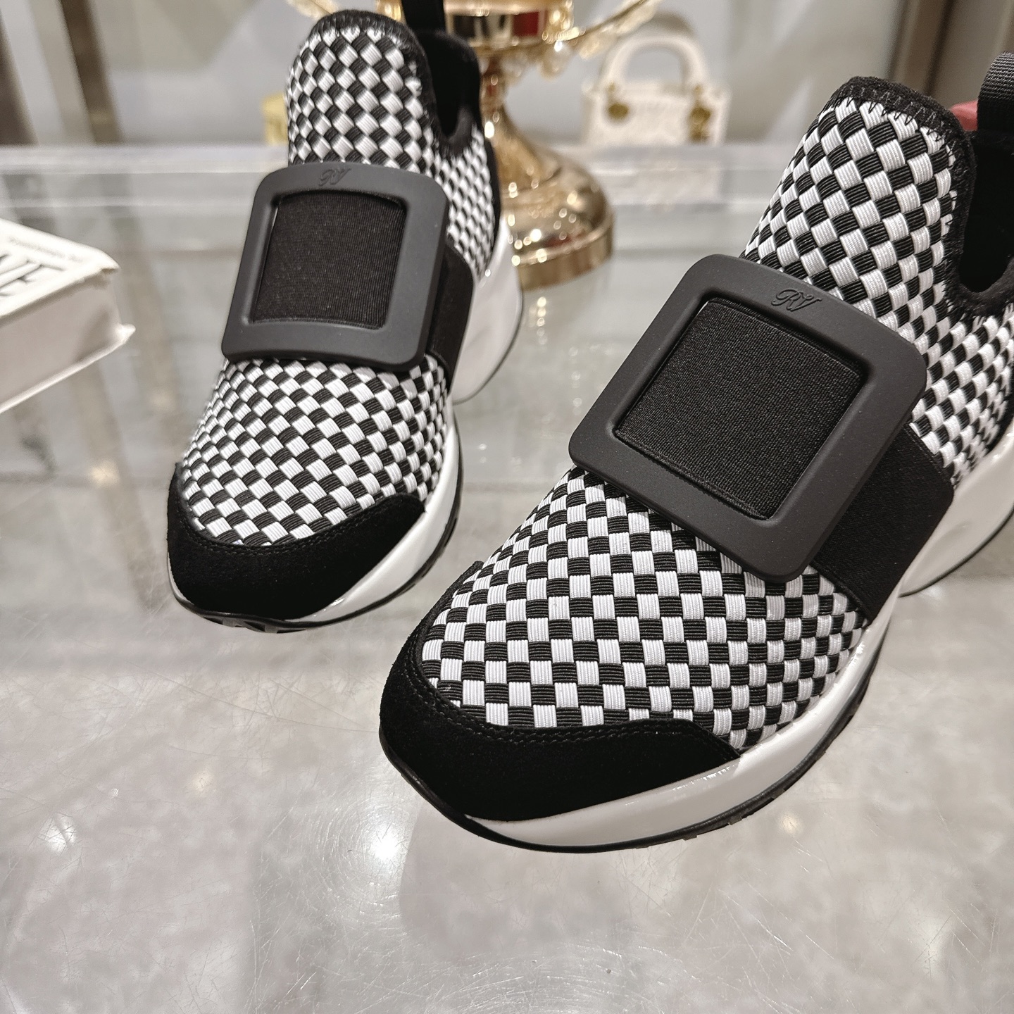 Roger Vivier Viv' Run Checkerboard Sneakers with Crystal Buckle 9 i1743931494172 2287 0 7