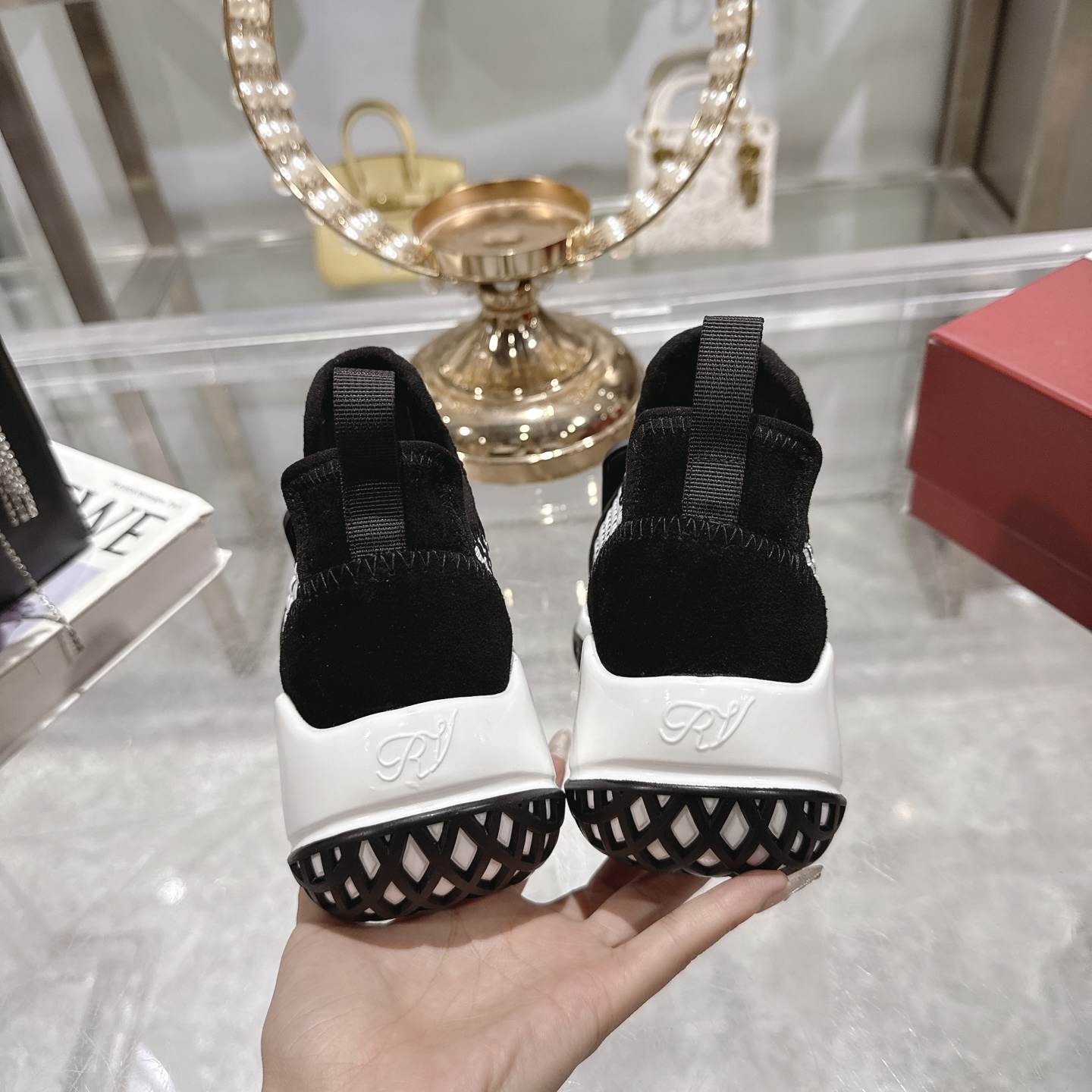 Roger Vivier Viv' Run Checkerboard Sneakers with Crystal Buckle 10 i1743931494178 6665 0 8