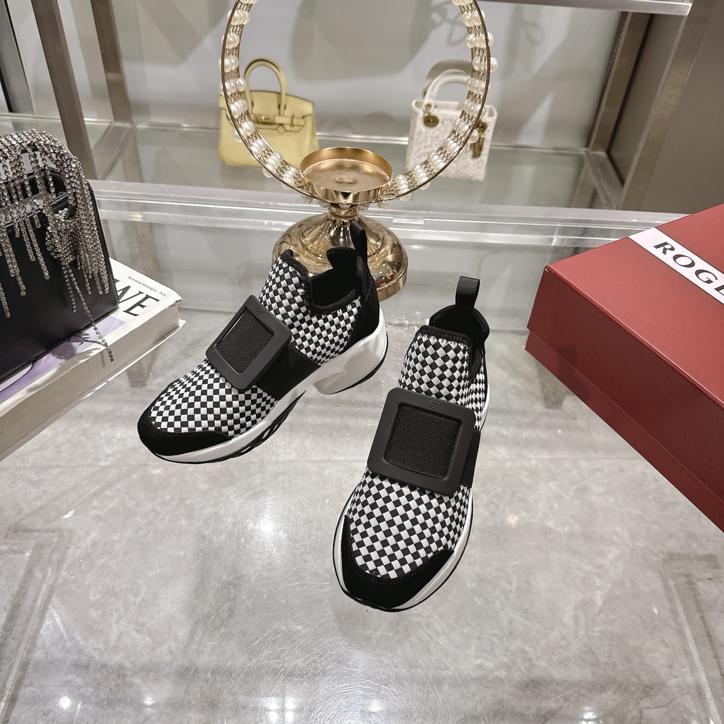 Roger Vivier Viv' Run Checkerboard Sneakers with Crystal Buckle 7 i1743931494205 611 0 5