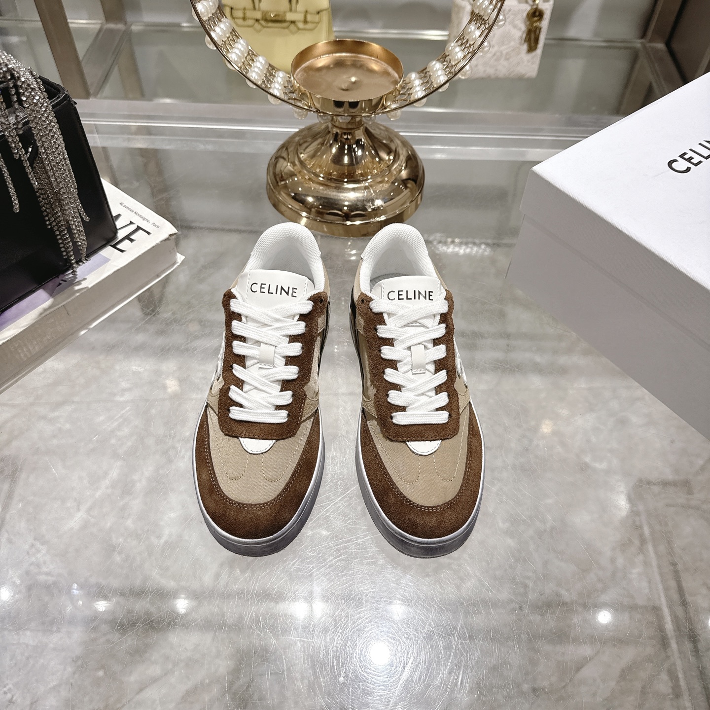 Celine Triomphe Lace-Up Sneakers in Calfskin Suede Casual Shoes 3 i1743931979875 1788 0 0