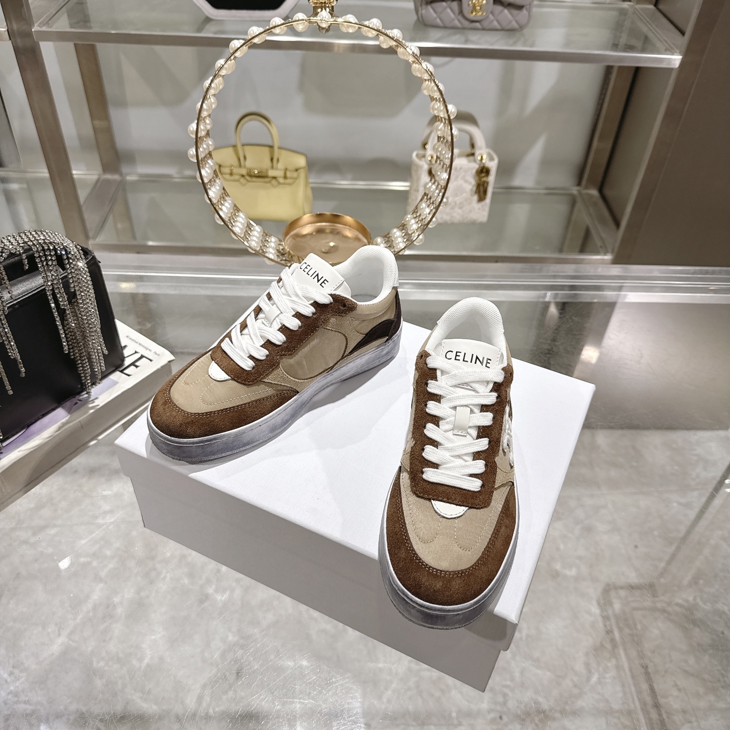 Celine Triomphe Lace-Up Sneakers in Calfskin Suede Casual Shoes 7 i1743931979917 6903 0 5