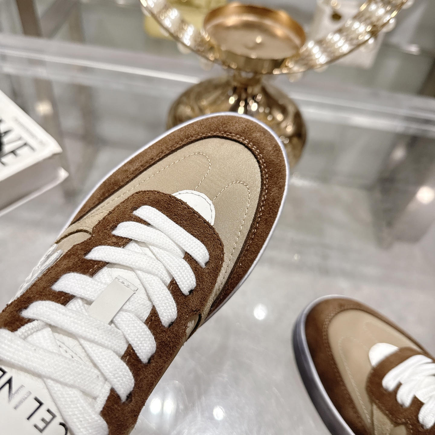 Celine Triomphe Lace-Up Sneakers in Calfskin Suede Casual Shoes 9 i1743931982046 2777 0 7