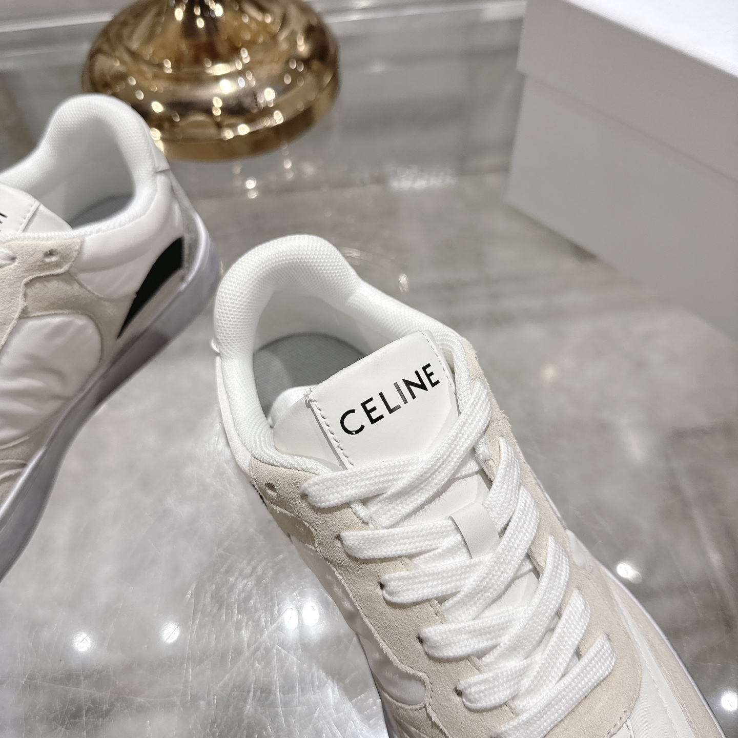 Celine Women's Triomphe Logo Lace-Up Thick Sole Sneakers White 8 i1743932020979 912 0 6