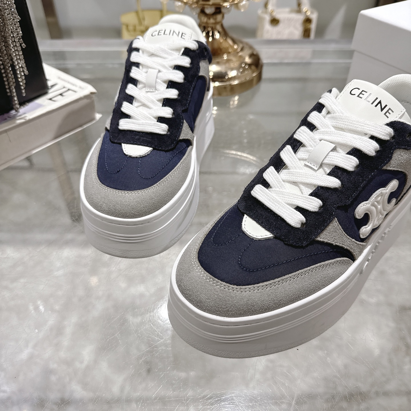 Celine Women's Triomphe Logo Lace-Up Platform Sneakers - Elevate Your Style 9 i1743932137252 4462 0 7
